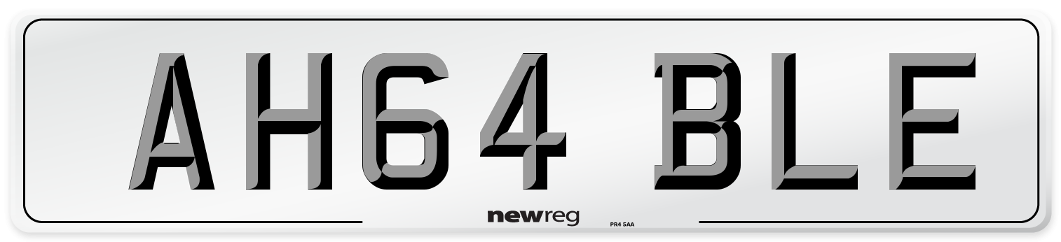 AH64 BLE Number Plate from New Reg